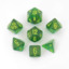 7 Maple Green/yellow Borealis Polyhedral Dice Set- CHX27565